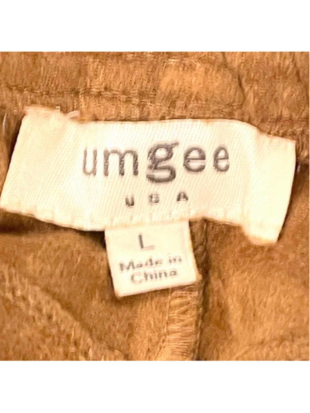Women's Umgee Size Large Faux Suede Moto Jeggings Pants Walnut